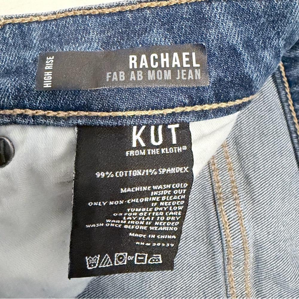 KUT from the Kloth Rachael High Rise Mom Jeans Distressed Crop | Size 6 | NWOT - Picture 7 of 10